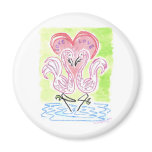 Flamingo Love Fridge Magnet