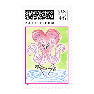Flamingo Love Postage