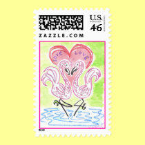 Flamingo Love postage