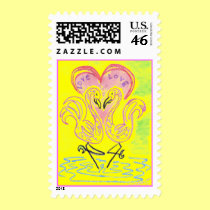 Flamingo Love postage