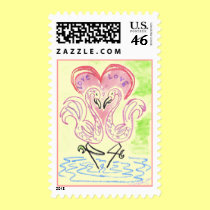 Flamingo Love postage