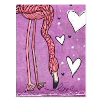 flamingo love postcards