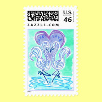 Flamingo Love resize blue postage