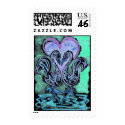 Flamingo Love resize blue postage by eelkat Flamingo Love resize blue postage