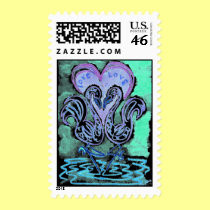 Flamingo Love resize blue postage