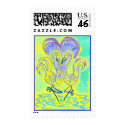 Flamingo Love resize blue postage by eelkat Flamingo Love resize blue postage