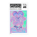 Flamingo Love resize blue postage
