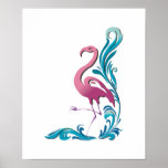 flamingo motif design posters