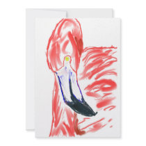 Flamingo Oil Painting Pink Flamingoe drawing Personalized Announcements