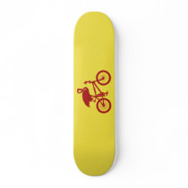 Flamingo on Bicycle Silhouette Skateboard Decks