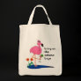 Flamingo on Vacation Tote or beach bag