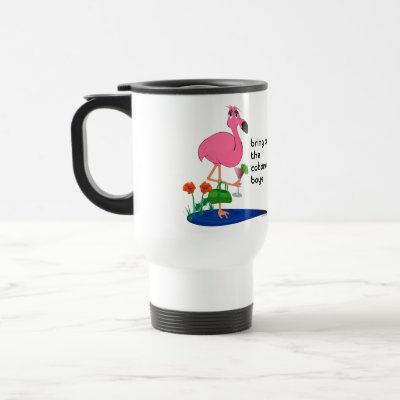 Flamingo on vacation Travel Mug