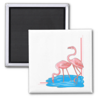 Flamingo Pair Fridge Magnets