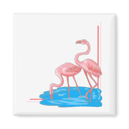 Flamingo Pair Fridge Magnets