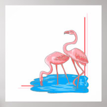 Flamingo Pair Posters