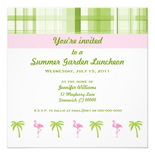 Flamingo & Palm Garden Party Invitation