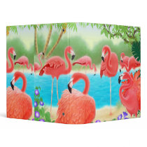 Flamingo Paradise Avery Binder by twopurringcats Flamingo Paradise Avery Binder
