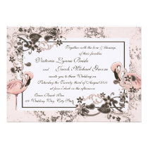 Flamingo Paradise Beach Wedding invitations