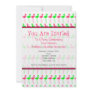 Flamingo Party Invitation - Pink and Green Pattern