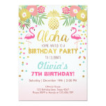 Flamingo party invitation Tropical Birthday luau