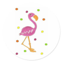 Flamingo Polka Dots Sticker