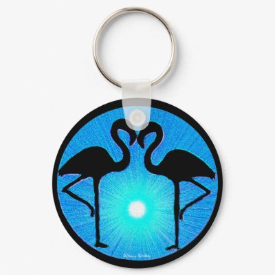Flamingo Silhouette Key Chain by DizzyDebbie