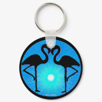 Flamingo Silhouette Key Chain keychains by DizzyDebbie Flamingo Silhouette Key Chain keychains