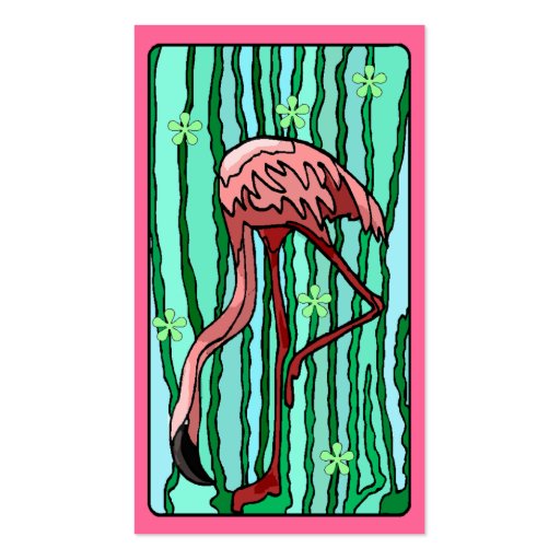 Flamingo Spanish Moss Travel Souvenir Gift Tags Business Card Template (front side)