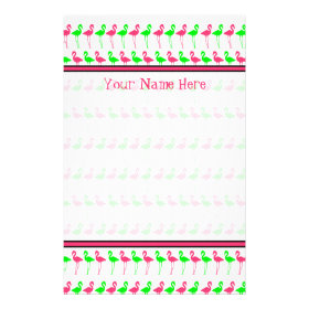 Flamingo Stationery  - Pink and Green Pattern