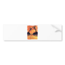 Flamingo Sunset bumper stickers