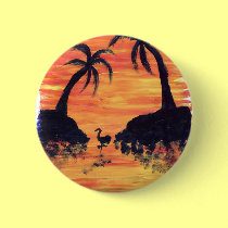 Flamingo Sunset buttons