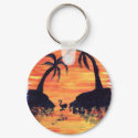 Flamingo Sunset keychain
