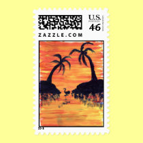 Flamingo Sunset postage