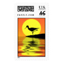 Flamingo Sunset Postage Stamp