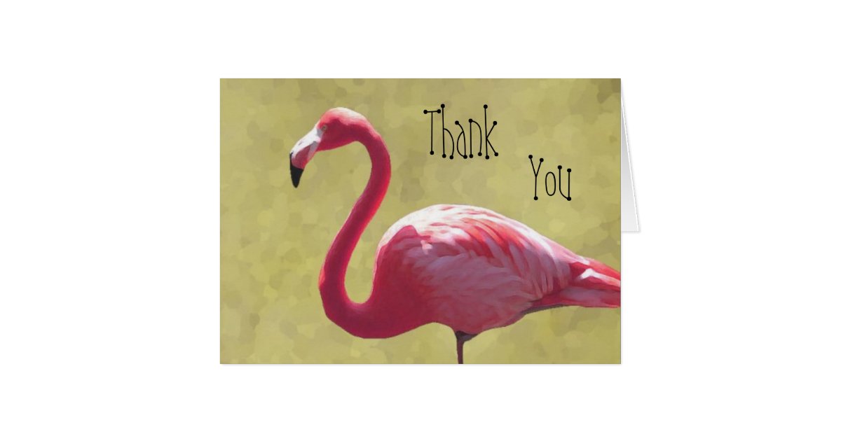 Flamingo Thank You Card 