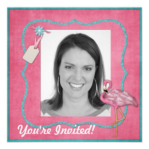 Flamingo Themed Party Invitation