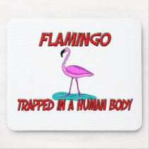 Flamingo trapped in a human body mouse mat