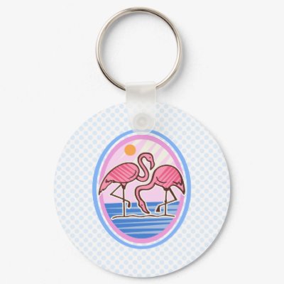 Flamingo Twins Keychains by BisforBirds