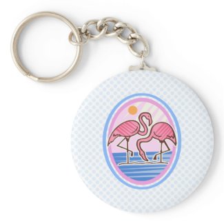 Flamingo Twins keychain