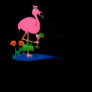 Flamingo with Martini and Purse Women's Top Shirt