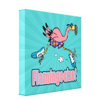 flamingocize jogging flamingo cartoon gallery wrap canvas