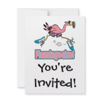 flamingocize jogging flamingo cartoon invitation