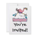 flamingocize jogging flamingo cartoon invitations