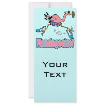flamingocize jogging flamingo cartoon rack card template