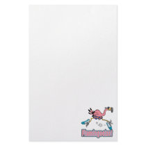 flamingocize jogging flamingo cartoon stationery design