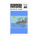 Flamingos at night stamp