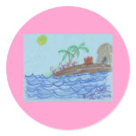 Flamingos at night stickers