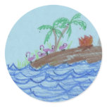 Flamingos at night stickers