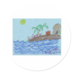 Flamingos at night stickers