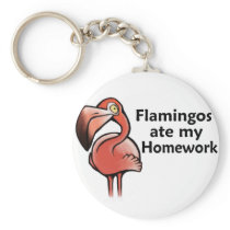 Flamingos ate my Homework Keychain